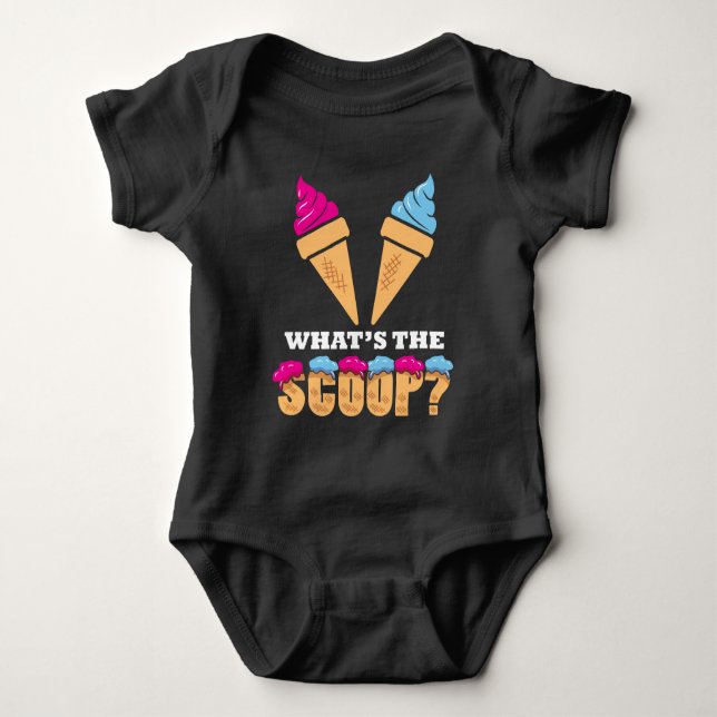 Gender Reveal Party - Ice cream What the scoop? Baby Bodysuit (Front)