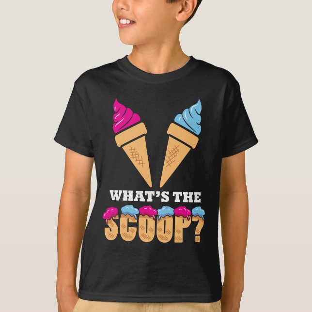 Gender Reveal Party - Ice cream What the scoop? T-Shirt (Front)