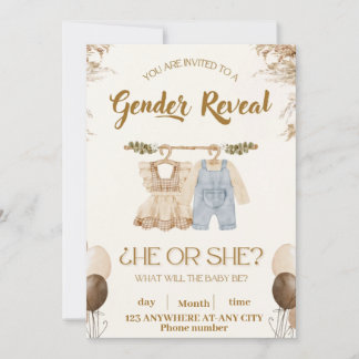 Gender Reveal Party Invitation – “He or She?”