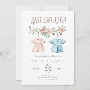 Gender Reveal Party Invitation Minimalistic