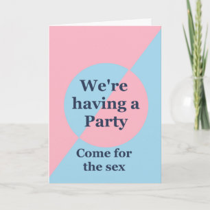Gender Reveal Party Invitation Pink and Blue
