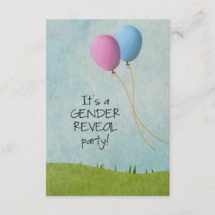 Gender Reveal Party Invitations - Balloons - 3.5x5