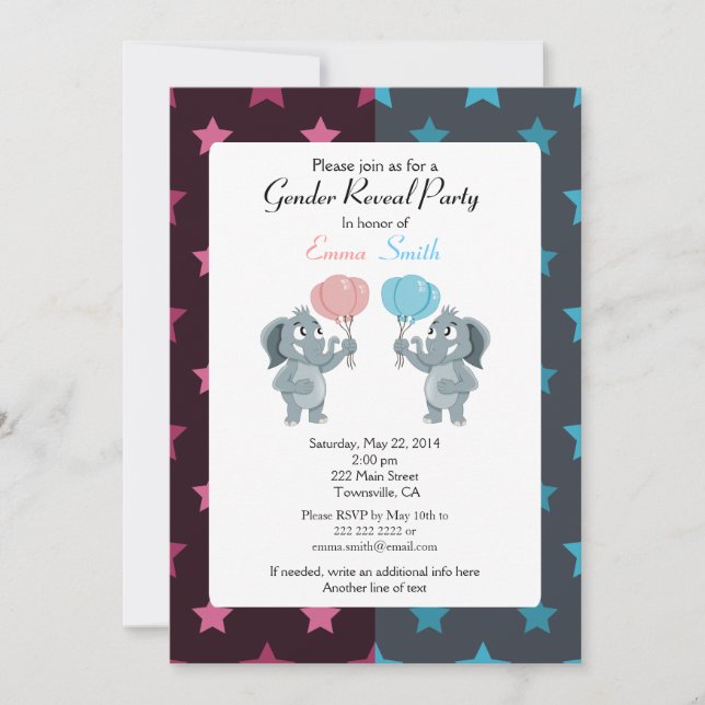 Gender Reveal party invites (Front)