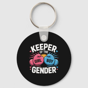 Gender Reveal Party Keeper Of Gender Boxing Pink O Key Ring