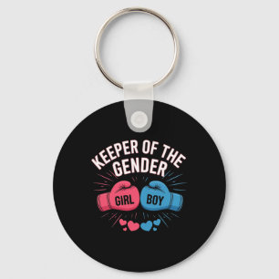 Gender Reveal Party Keeper Of Gender Boxing Pink O Key Ring