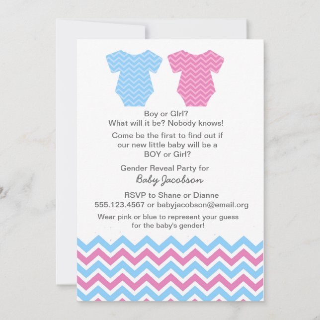 Gender Reveal Party or Baby Shower Invitations (Front)