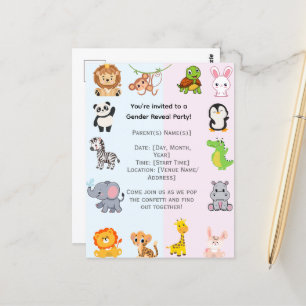 Gender Reveal Party Postcard