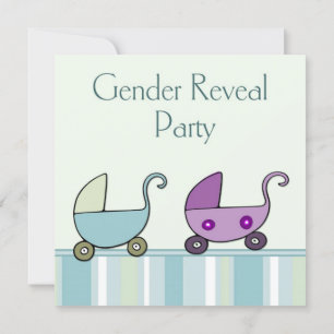 Gender Reveal Party Stroller Invitation