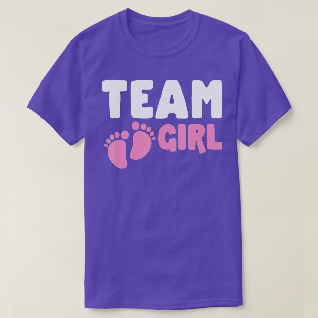 Gender reveal party team Girl Announcement Future  T-Shirt (Design Front)