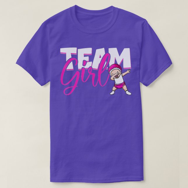 Gender Reveal Party Team Girl Baby Announcement T-Shirt (Design Front)