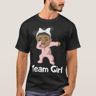Gender Reveal Party Team Girl Dabbing Black Baby T-Shirt