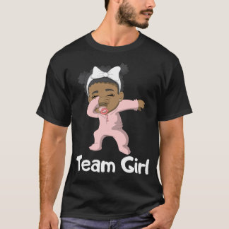 Gender Reveal Party Team Girl Dabbing Black Baby T-Shirt