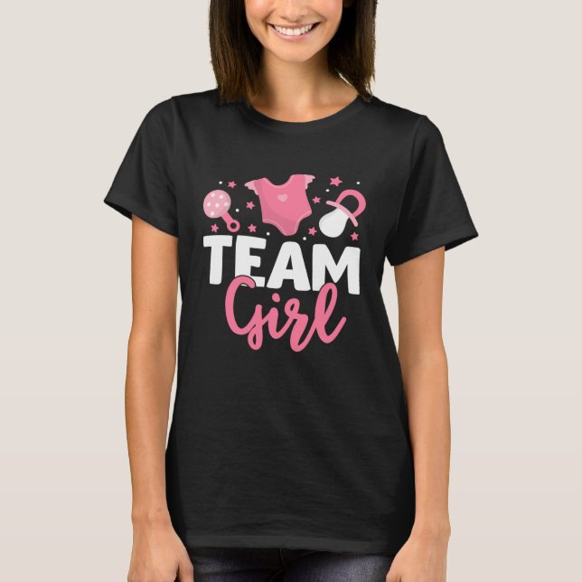 Gender Reveal Party Team Girl  Gender Reveal T-Shirt (Front)