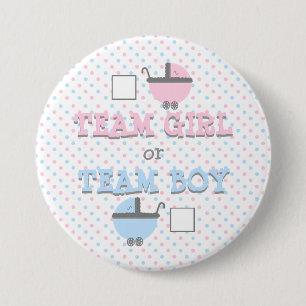 Gender Reveal Pink and Blue Baby Shower 7.5 Cm Round Badge