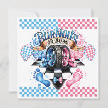 Gender Reveal Pink and Blue Bows and Tires