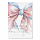 Gender Reveal Pink Blue Bow Welcome Sign