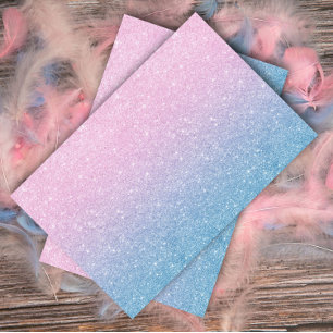 Gender Reveal Pink Blue Ombre Glitter Tissue Paper