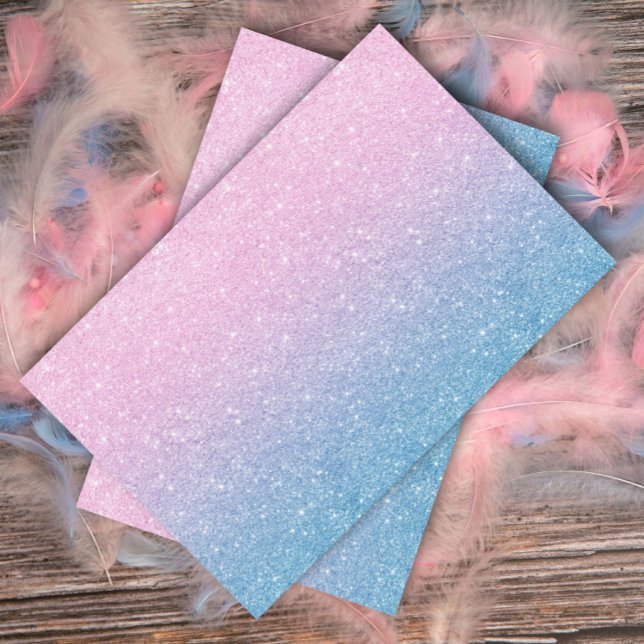 Gender Reveal Pink Blue Ombre Glitter Tissue Paper (Creator Uploaded)