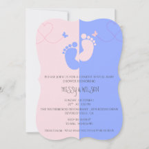 Gender Reveal Pink Girl Blue Baby Boy Invitation