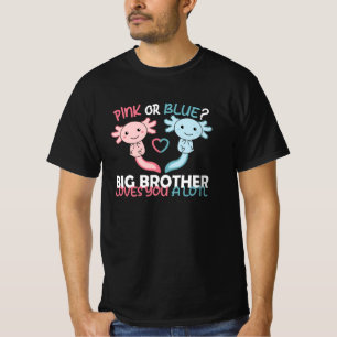 gender reveal pink or blue brother loves you lotl T-Shirt