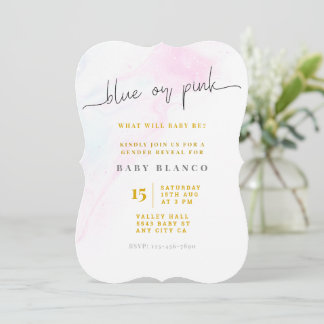 Gender Reveal Pink or Blue Invitation