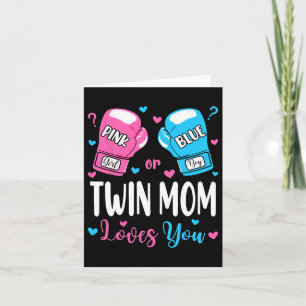 Gender Reveal Pink Or Blue Twin Mum Loves You Boxi Card