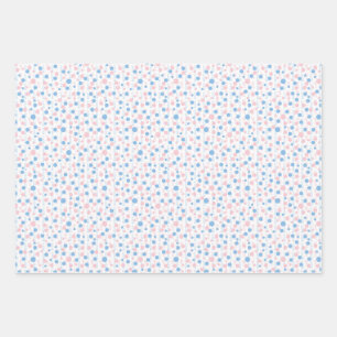 Gender reveal polka dots wrapping paper sheets
