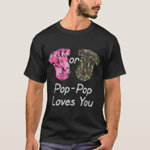 Gender Reveal Pop-Pop Pink or Green Camouflage T-Shirt