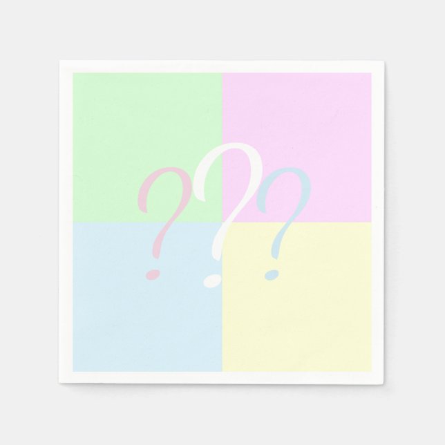 Gender reveal question mark napkins (Front)