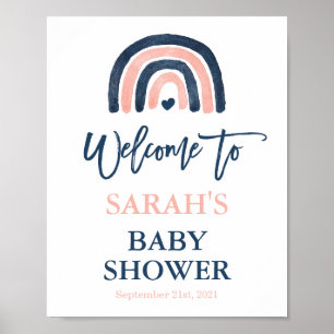 Gender Reveal Rainbow Baby Shower welcome sign