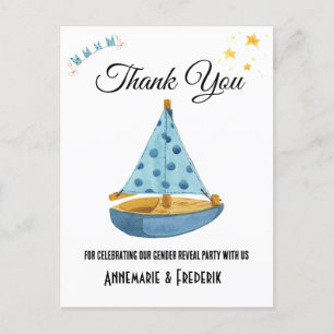 Gender Reveal Sailboat Postcard