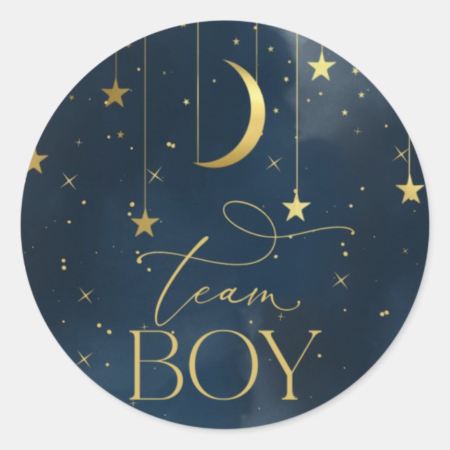Gender Reveal Sticker , Team Boy Navy Blue Sticker (Front)