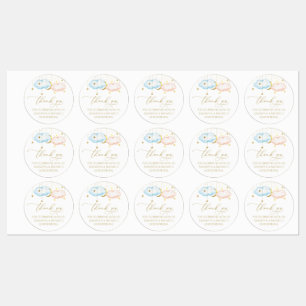 Gender Reveal Stickers, Blue and Pink Stars
