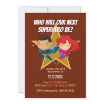 Gender Reveal Superhero Cute Blue Pink Red