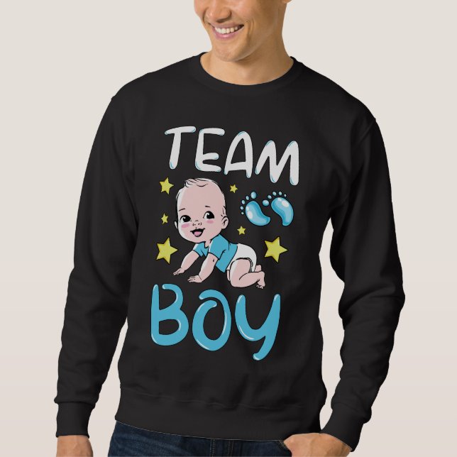 Gender Reveal Team Boy Party Set Men Sweatshirt (Front)
