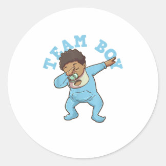 Gender Reveal Team Boy TShirt Classic Round Sticker