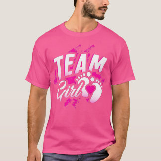 Gender Reveal Team Girl Baby Shower Party Gift Pin T-Shirt