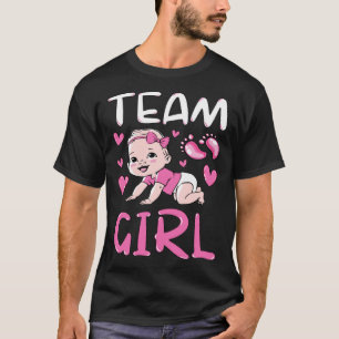 Gender Reveal Team Girl Matching Family Baby Party T-Shirt