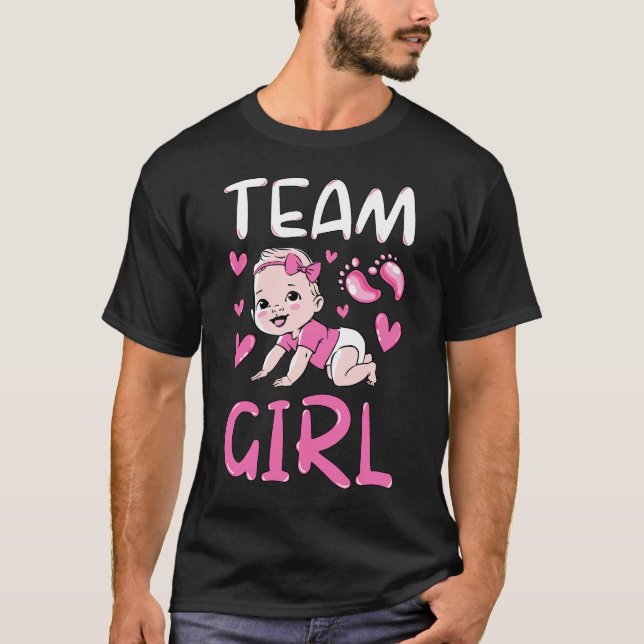 Gender Reveal Team Girl Party Set Men T-Shirt (Front)