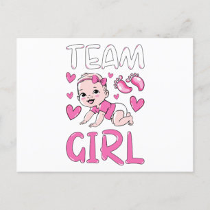 Gender Reveal Team Girl Party Set Postcard