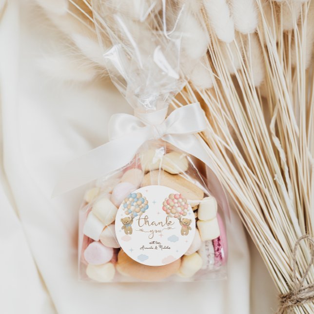 Gender Reveal Thank You Classic Round Sticker (Creator Uploaded)