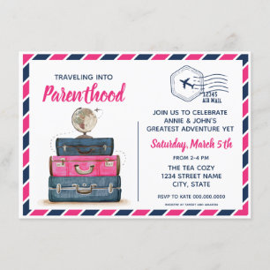 Gender Reveal Travel Baby Shower Invitation