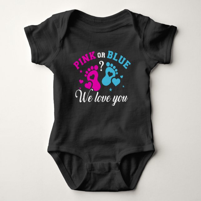 Gender reveal we love you baby bodysuit (Front)