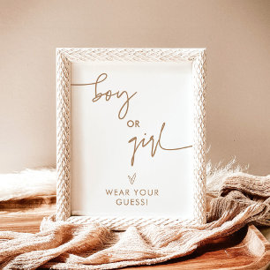 Gender Reveal Wear Your Guess Game Sign, Neutral Poster
