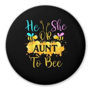Gender Reveal What Will It Bee – Gift For Aunt Ceramic Knob