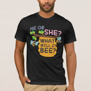 Gender Reveal What Will It Bee He or She Boy Girl T-Shirt