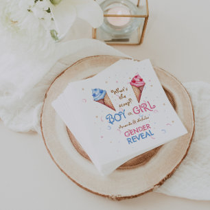 Gender Reveal What's The Scoop Napkin