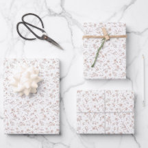 Gender Reveal Wrapping Paper - Boho Floral
