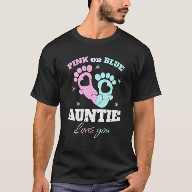 Gender Revel Pink Or Blue Announcement Baby For Au T-Shirt (Front)