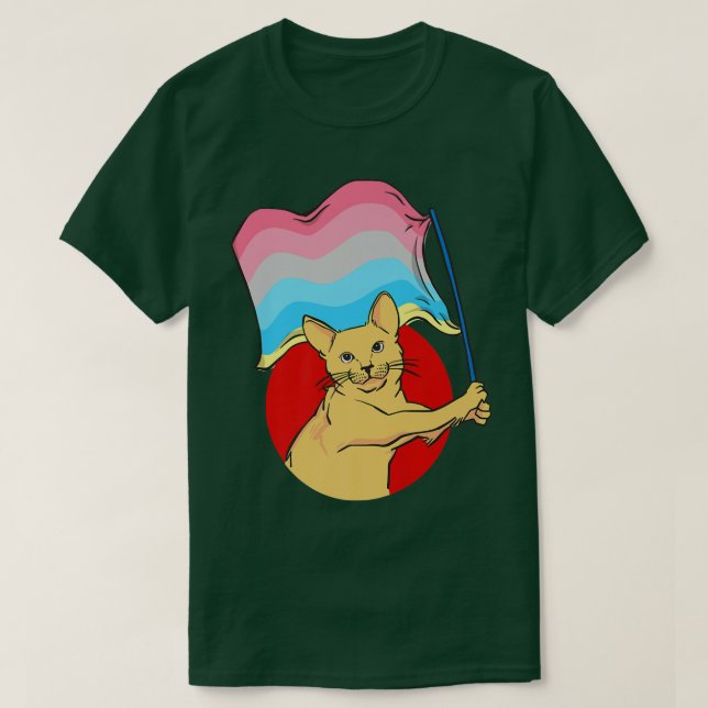 Genderflu Flag Cat  Nonbinary Gender  T-Shirt (Design Front)